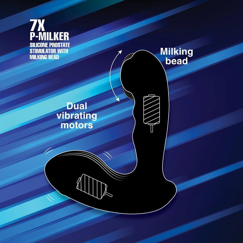 7X P-Milker Silicone Prostate Stimulator with Milking Bead | dmunderwear product image 4