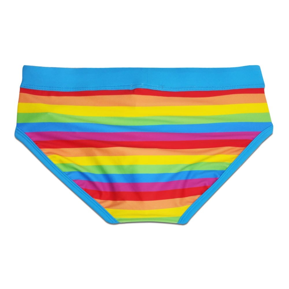 Baby Blue Rainbow Swim Briefs | dmunderwear detail image 6