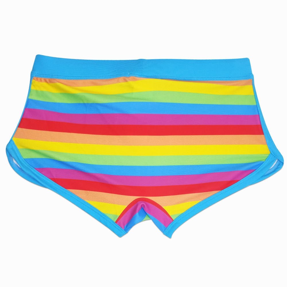 Baby Blue Rainbow Swim Trunks | dmunderwear detail image 7