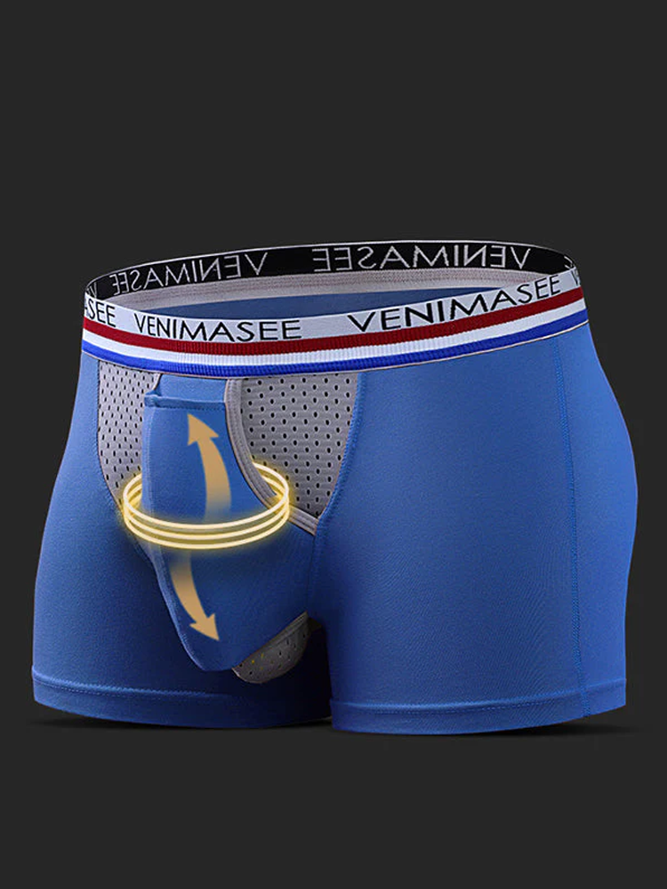 3 Pack Men's Breathable Divided Double Pouch Boxer Briefs | dmunderwear detail image 3