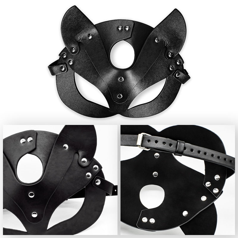 BDSM Furry Butt Plug Kit With Mask & Collar | dmunderwear detail image 3