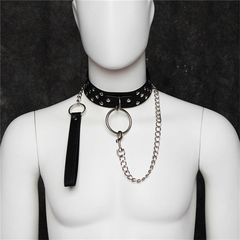 BDSM Studded Collar + Lead | dmunderwear detail image 10