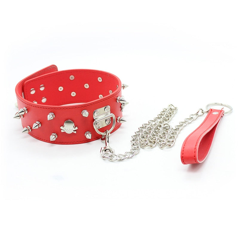 BDSM Studded Collar + Lead | dmunderwear detail image 11