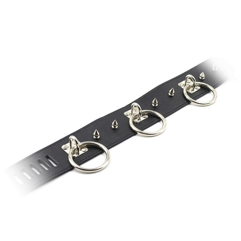 BDSM Studded Collar + Lead | dmunderwear detail image 16