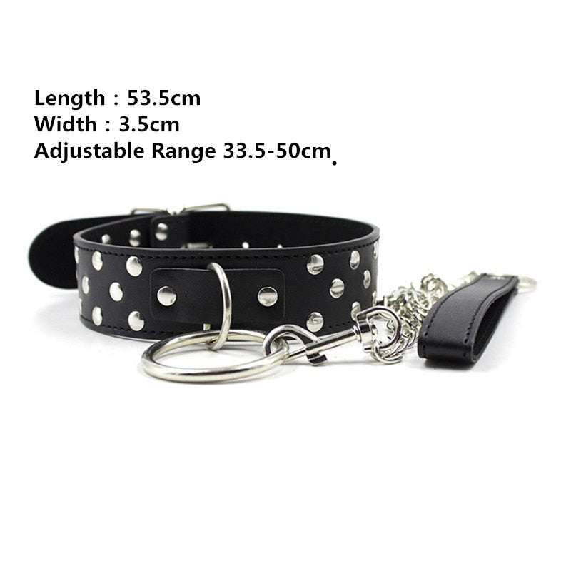 BDSM Studded Collar + Lead | dmunderwear detail image 4