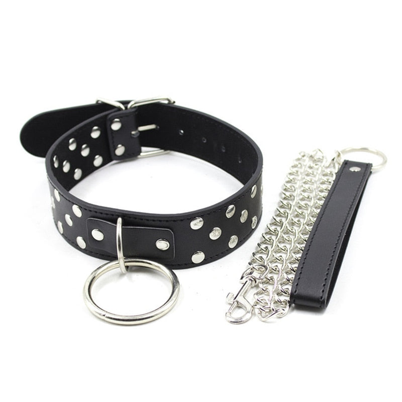 BDSM Studded Collar + Lead | dmunderwear detail image 9