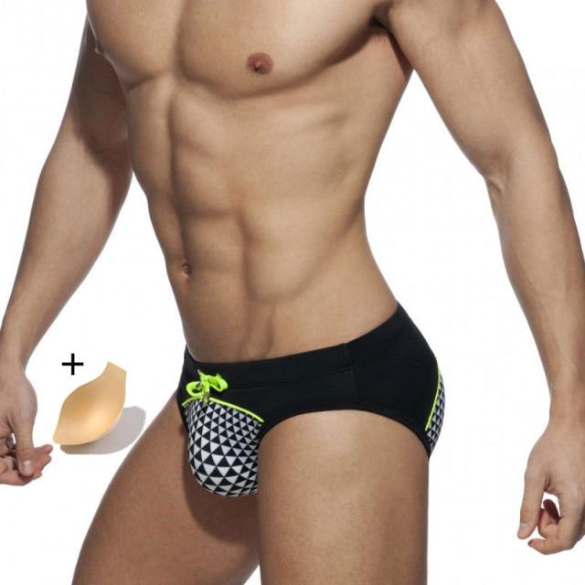 Black and White Swim Briefs | dmunderwear detail image 3