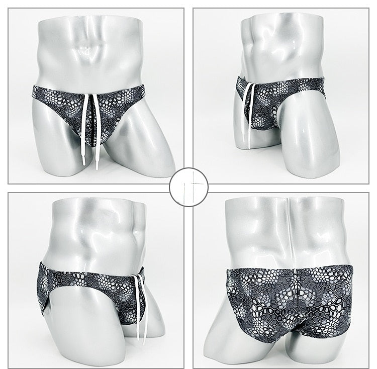 Black Scales Swim Briefs | dmunderwear detail image 4