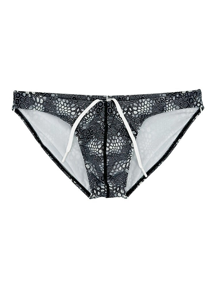 Black Scales Swim Briefs | dmunderwear detail image 5