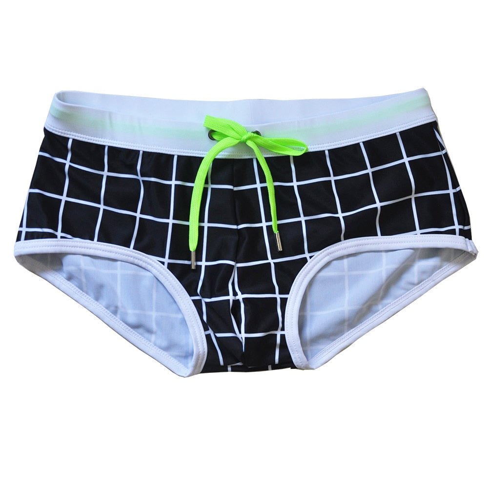 Black Squared Swim Briefs | dmunderwear detail image 4