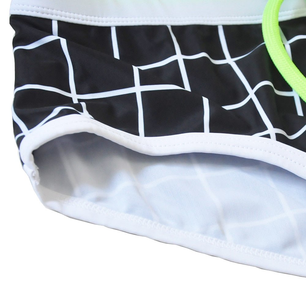 Black Squared Swim Briefs | dmunderwear detail image 5
