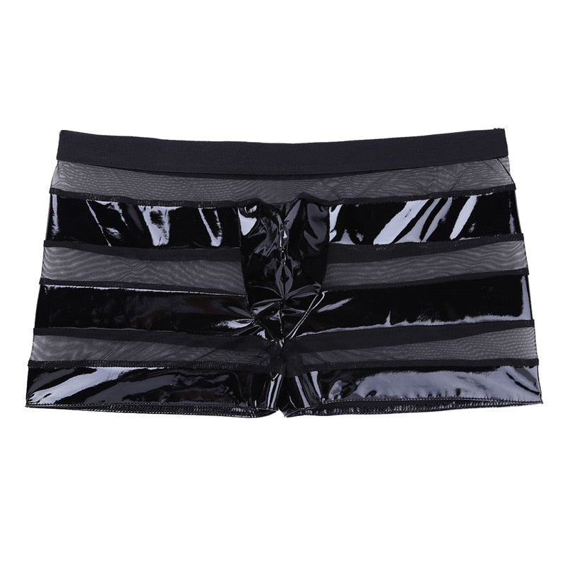 Black Wet Look Boxer Underwear | dmunderwear detail image 3