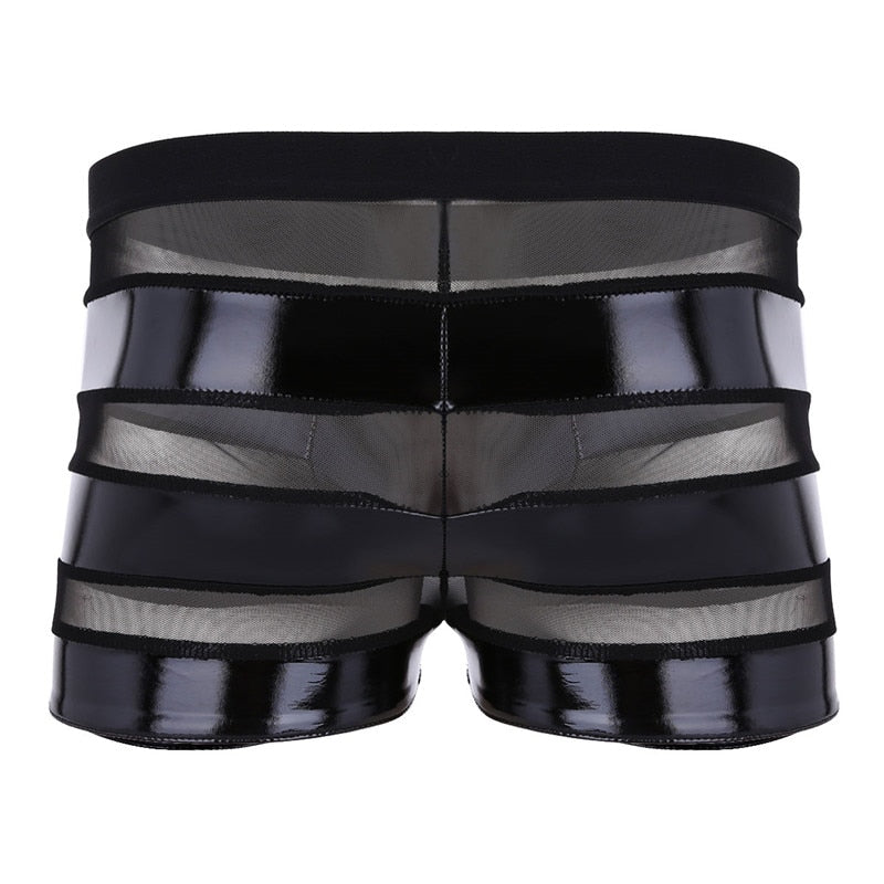 Black Wet Look Boxer Underwear | dmunderwear detail image 5