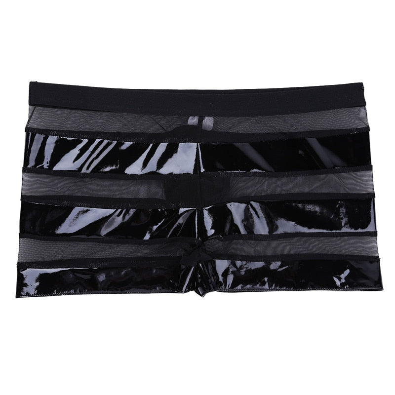 Black Wet Look Boxer Underwear | dmunderwear detail image 6