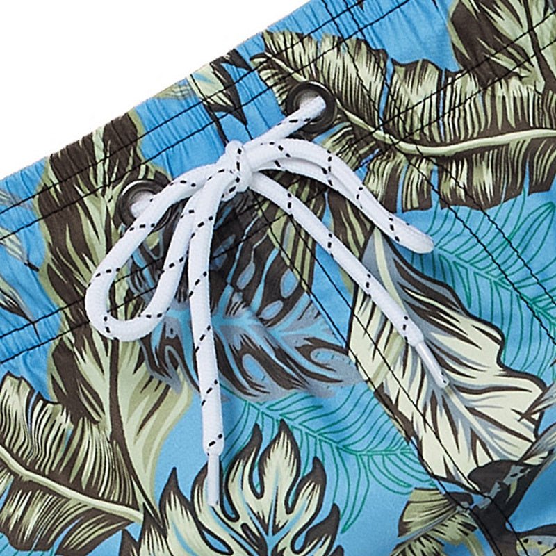 Blue Palm Leaves Board Shorts | dmunderwear detail image 4