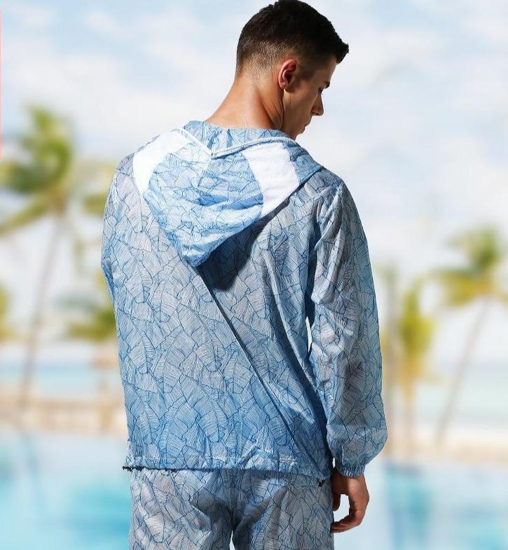 Blue Rain Transparent Hoodie + Shorts + Pants | dmunderwear detail image 6