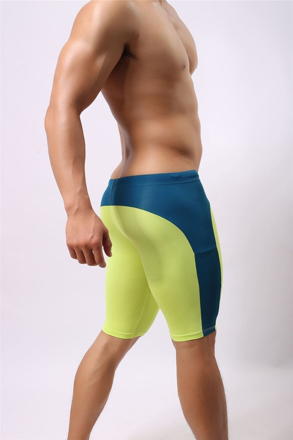 Brave Person Two Toned Knee High Workout Shorts | dmunderwear detail image 7