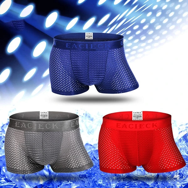 3Pcs Men's Mesh Thin Ice Silk Underwear | dmunderwear