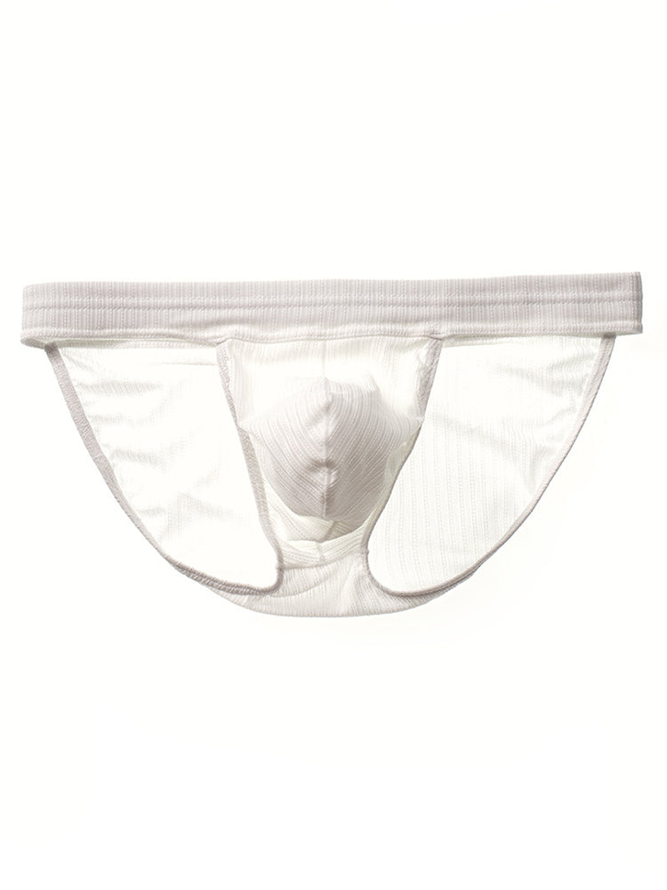 3 Pack Men's Threaded Fabric Briefs with U Convex Pouch | dmunderwear detail image 12