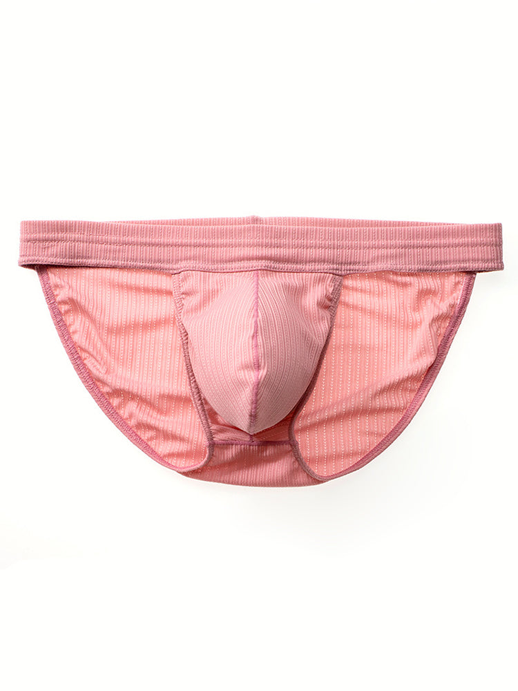 3 Pack Men's Threaded Fabric Briefs with U Convex Pouch | dmunderwear detail image 14