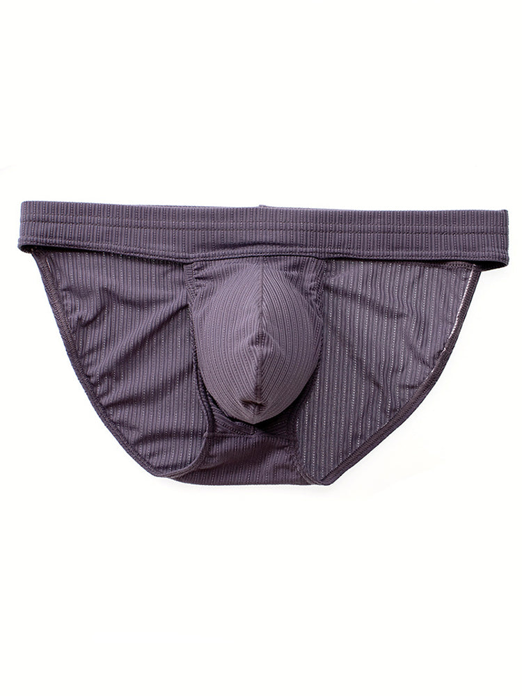 3 Pack Men's Threaded Fabric Briefs with U Convex Pouch | dmunderwear detail image 15
