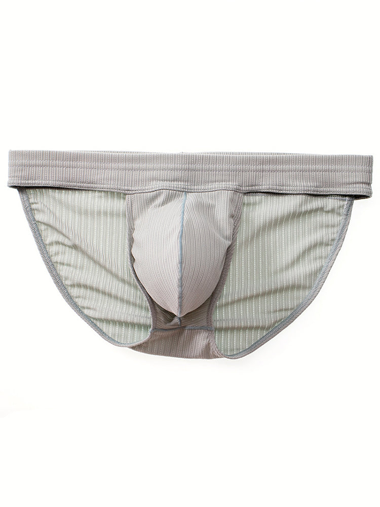 3 Pack Men's Threaded Fabric Briefs with U Convex Pouch | dmunderwear detail image 16