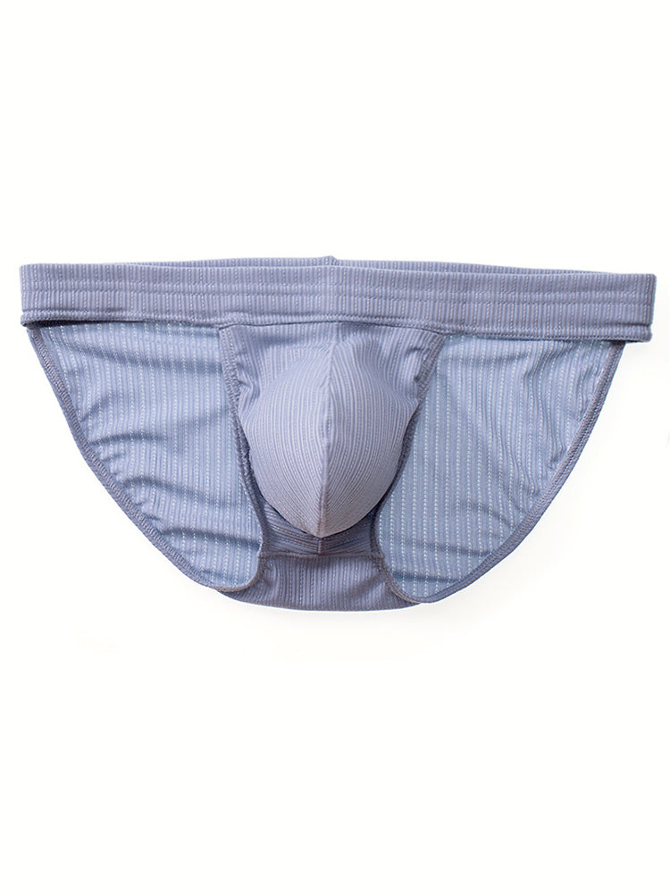 3 Pack Men's Threaded Fabric Briefs with U Convex Pouch | dmunderwear detail image 17