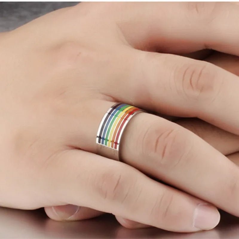 Brilliant Steel Rainbow Ring | dmunderwear detail image 2