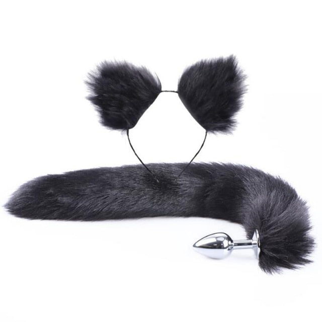 Bunny Tail Butt Plug With Ear Headband | dmunderwear detail image 3