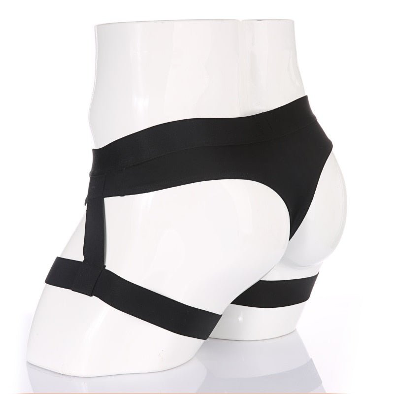 Buns Out Thong with Leg Garter | dmunderwear detail image 3