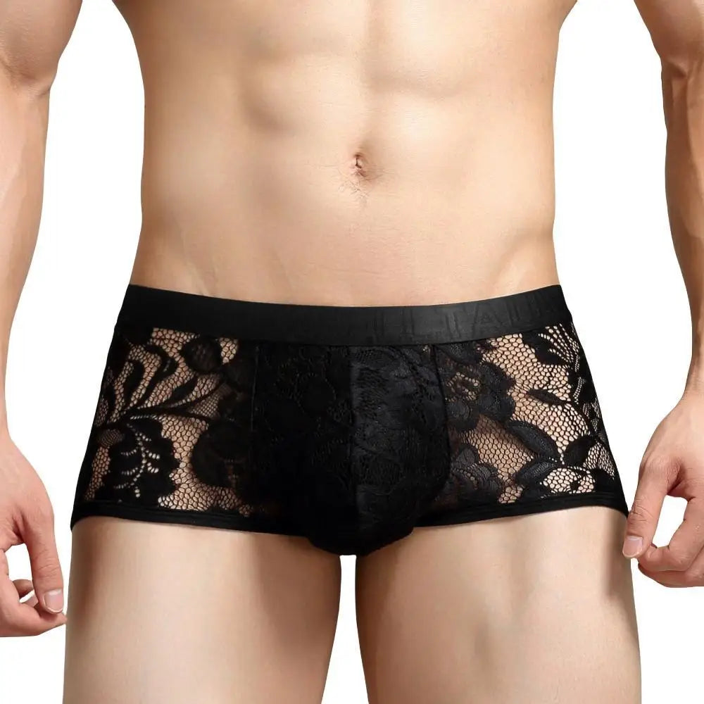 Burlesque Lace Trunks | dmunderwear detail image 4