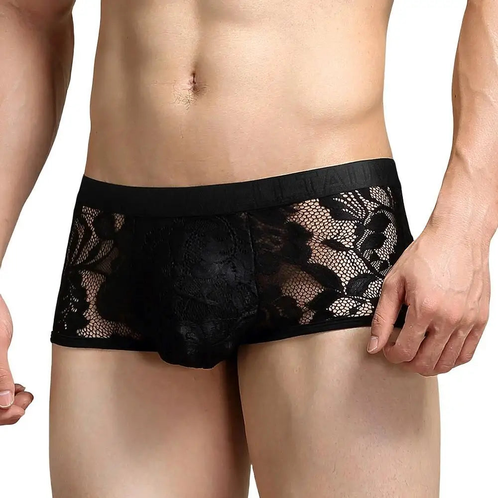 Burlesque Lace Trunks | dmunderwear detail image 5