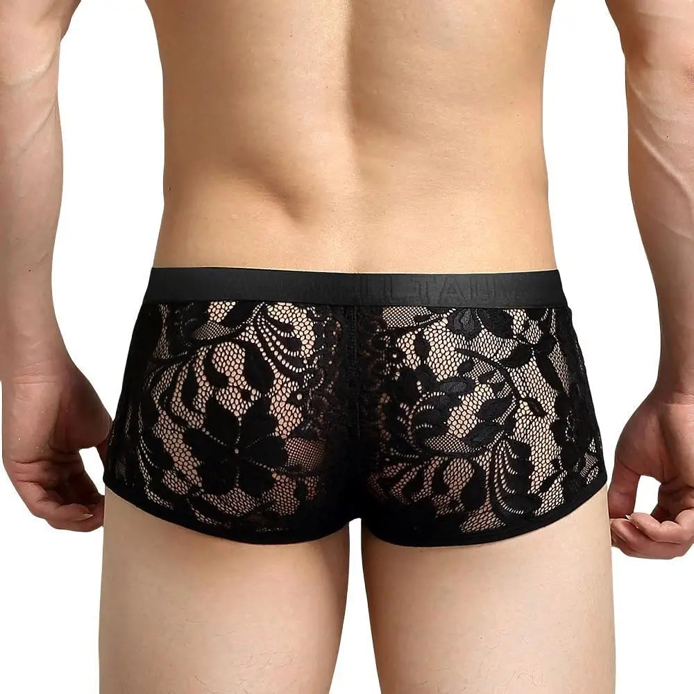 Burlesque Lace Trunks | dmunderwear detail image 6