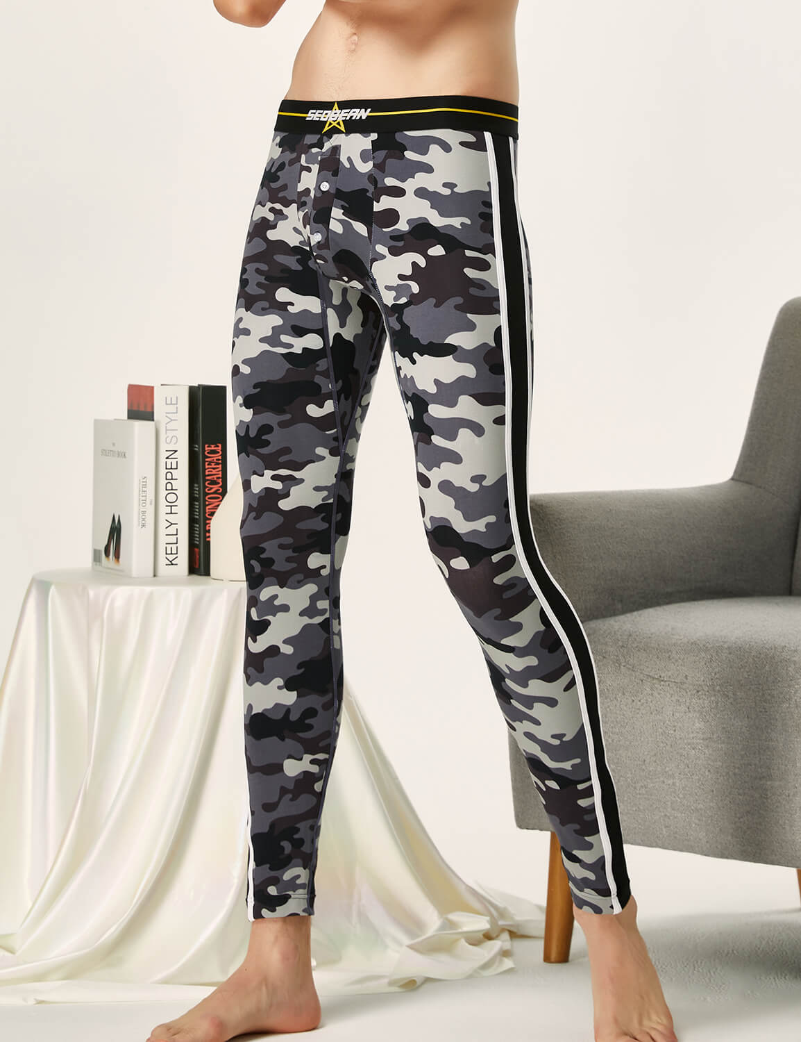 Camouflage Side Stripe Long John 10401 | dmunderwear detail image 3