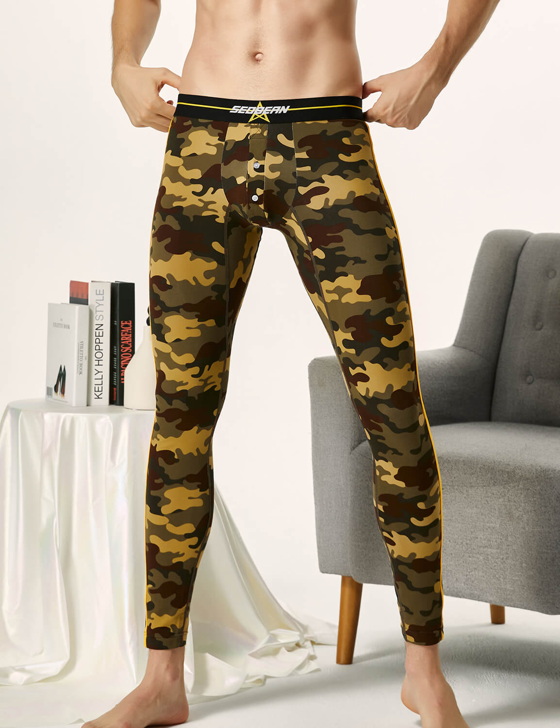 Camouflage Side Stripe Long John 10401 | dmunderwear detail image 6