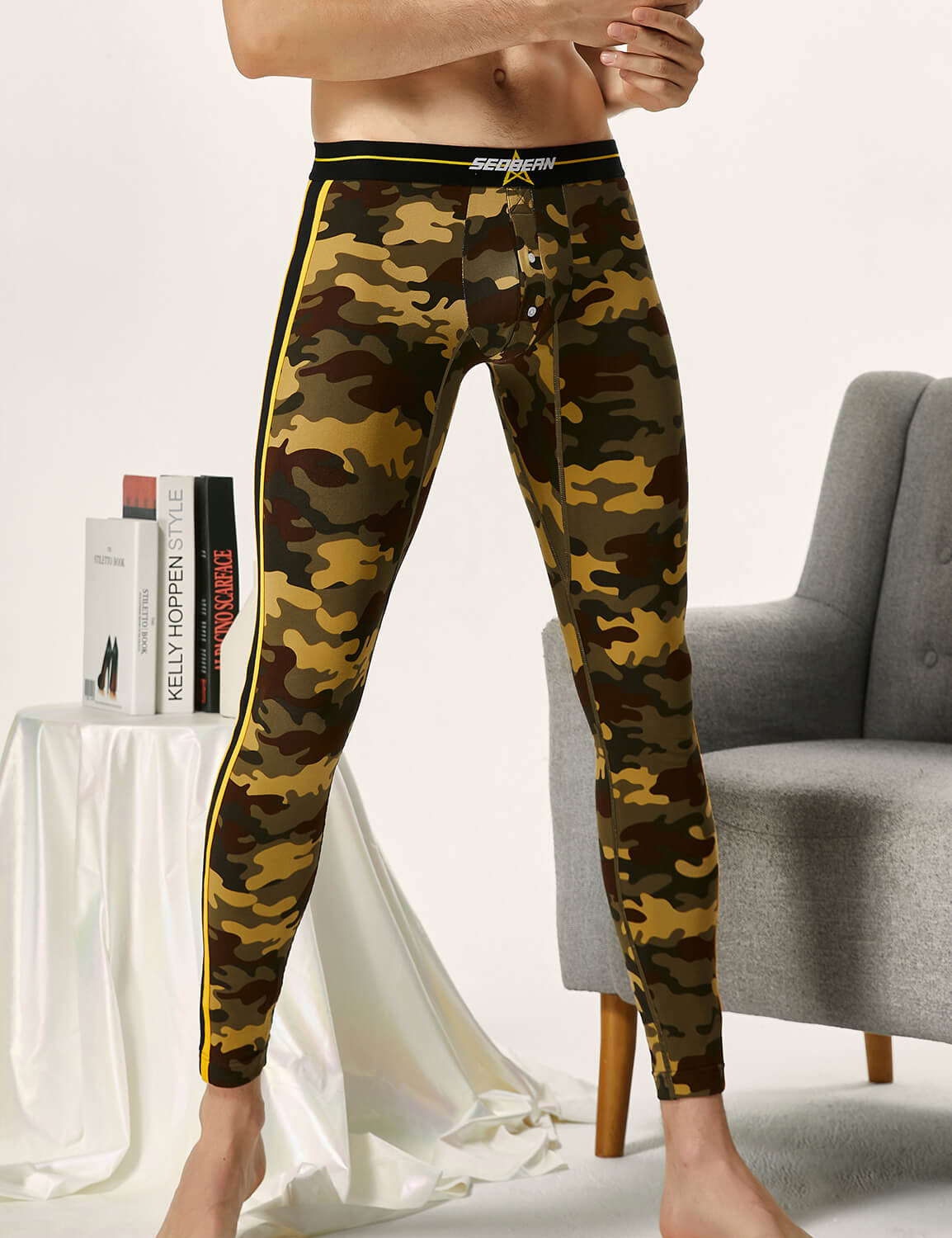 Camouflage Side Stripe Long John 10401 | dmunderwear detail image 8