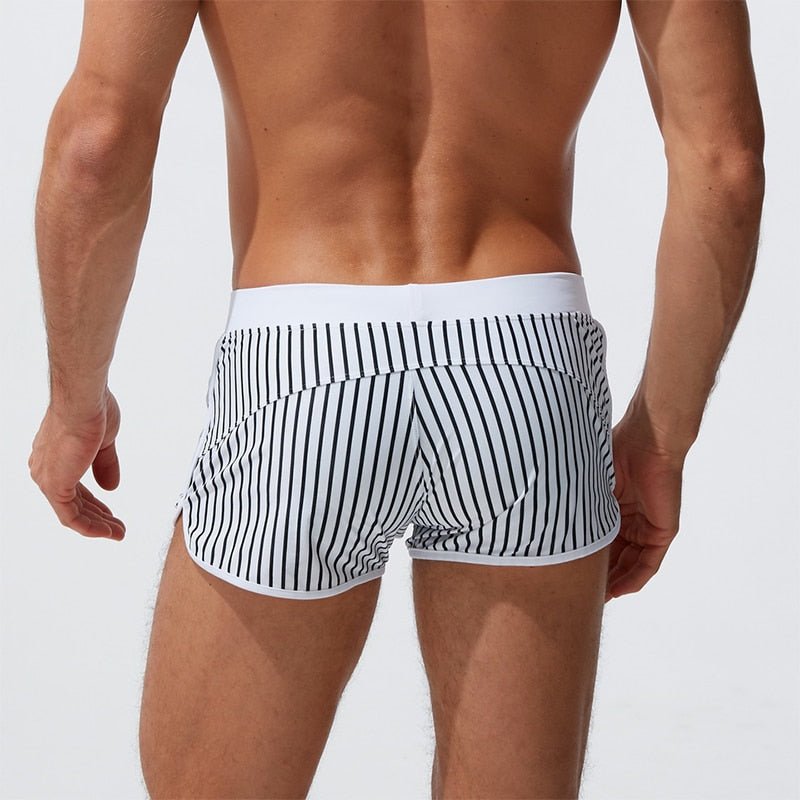 Candy Stripe Pocketed Swim Trunks | dmunderwear detail image 15