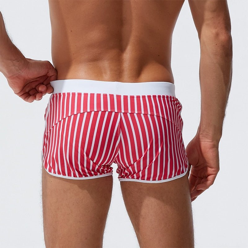 Candy Stripe Pocketed Swim Trunks | dmunderwear detail image 17