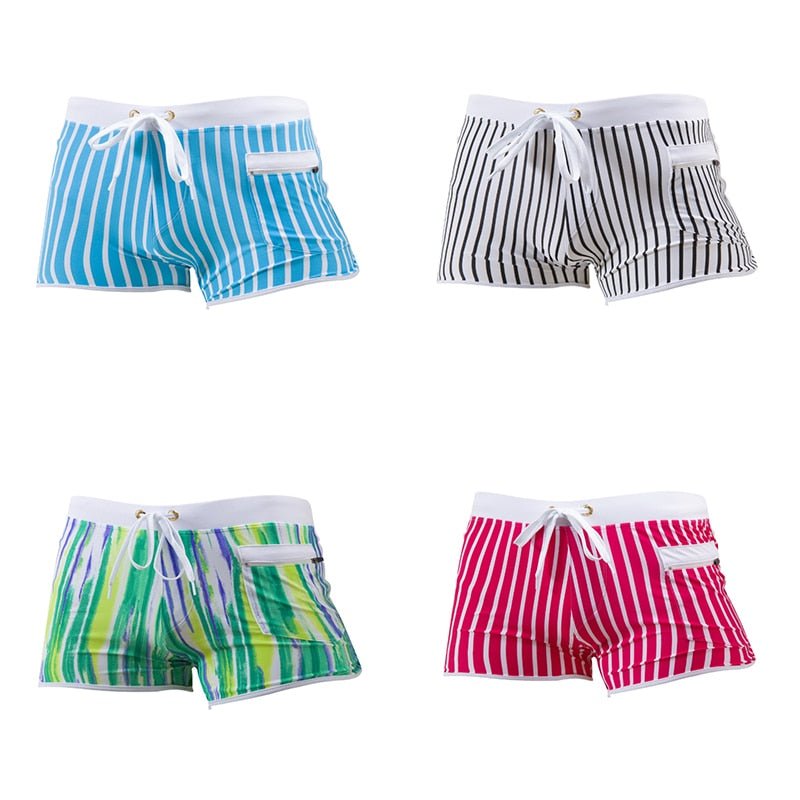 Candy Stripe Pocketed Swim Trunks | dmunderwear detail image 4