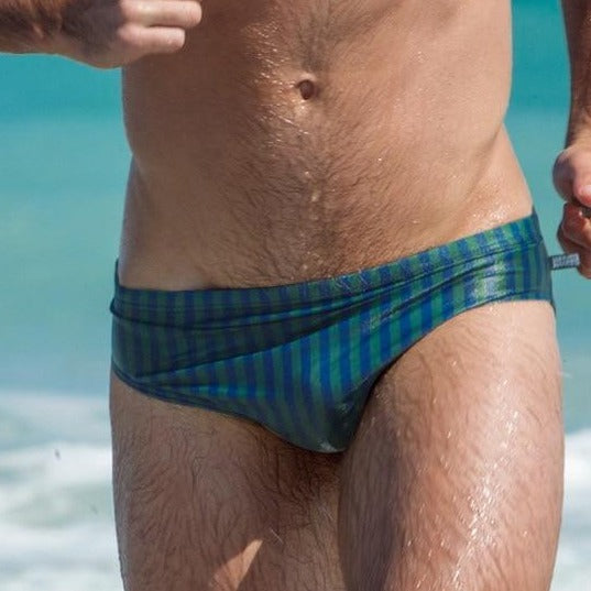 Candy Striped Swim Briefs | dmunderwear detail image 7