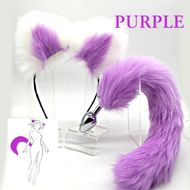 Cat Tail Butt Plug With Ear Headband | dmunderwear detail image 4