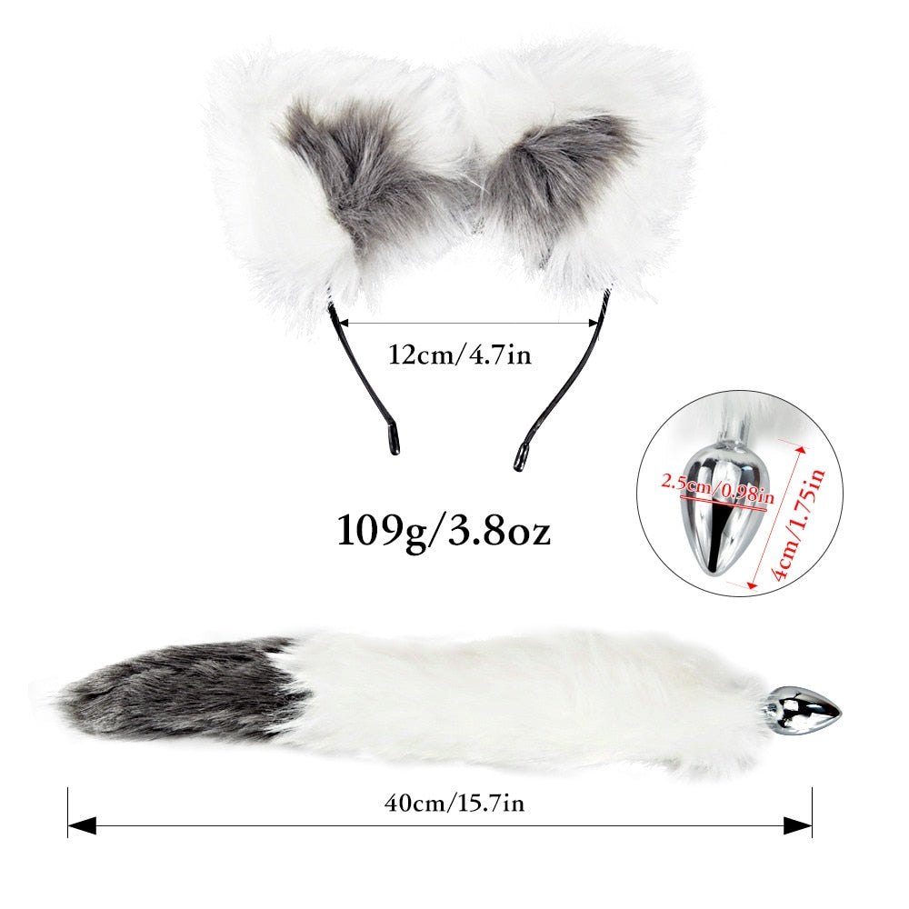 Cat Tail Butt Plug With Ear Headband | dmunderwear detail image 9