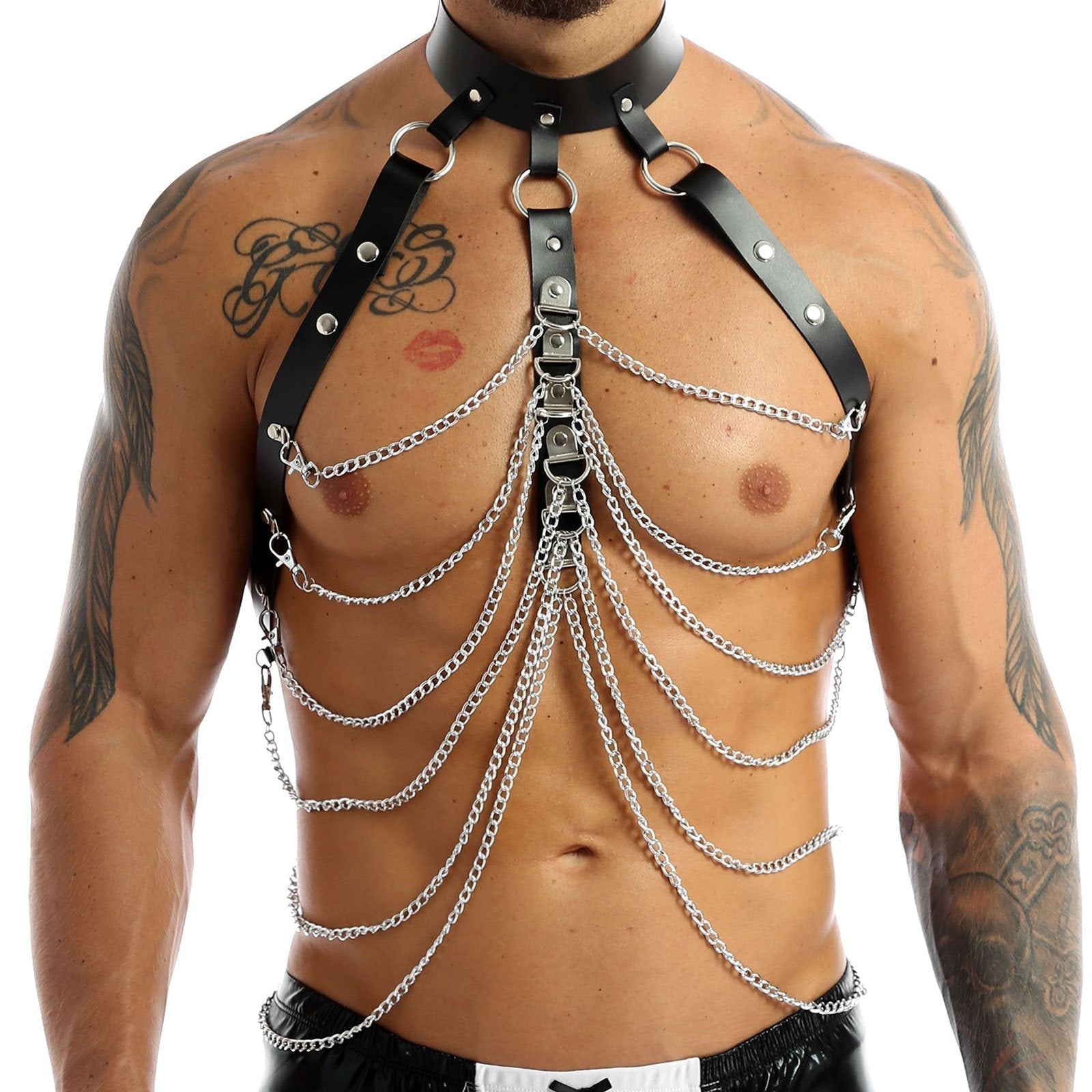 Chain Curtain Chest Harness | dmunderwear detail image 3