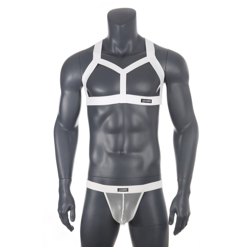 Chest Harness + Mesh Jockstrap Erotic Clubwear | dmunderwear detail image 11