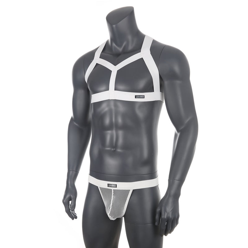 Chest Harness + Mesh Jockstrap Erotic Clubwear | dmunderwear detail image 3