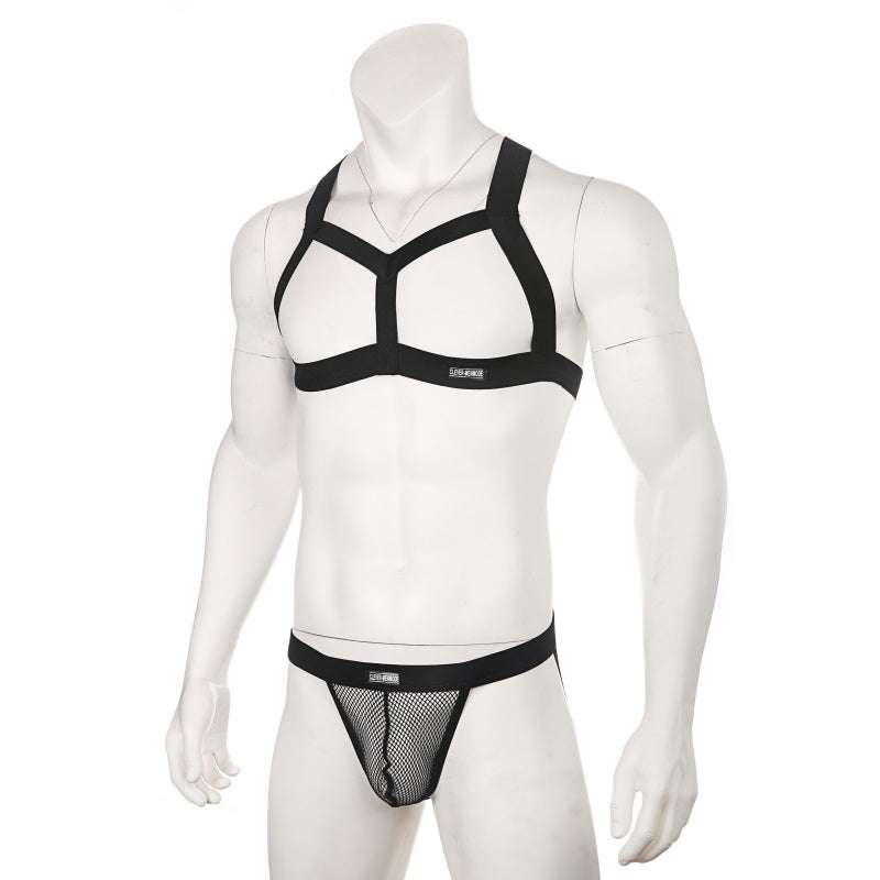 Chest Harness + Mesh Jockstrap Erotic Clubwear | dmunderwear detail image 5