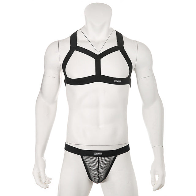 Chest Harness + Mesh Jockstrap Erotic Clubwear | dmunderwear detail image 7