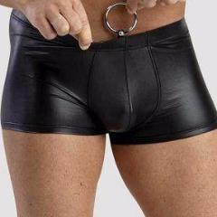 Cock Ring Leather Boxer Short | dmunderwear