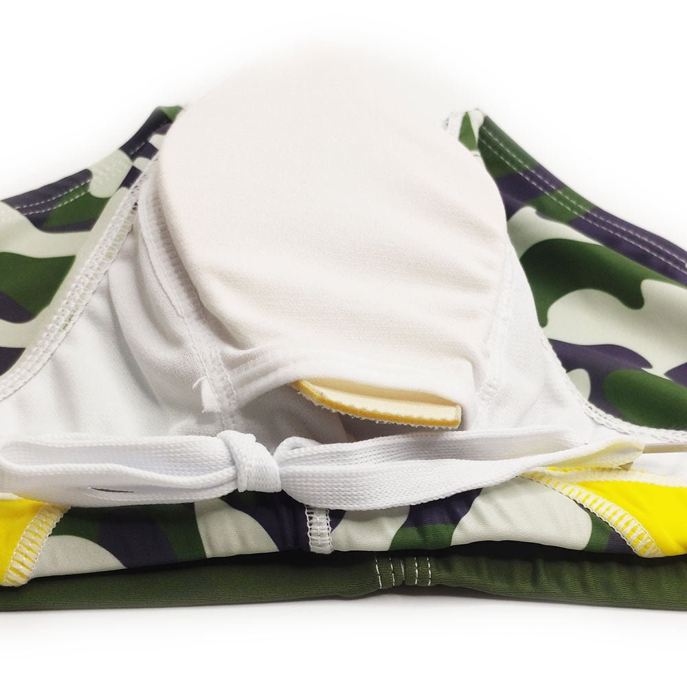 Color Flare Camo Swim Briefs | dmunderwear detail image 8