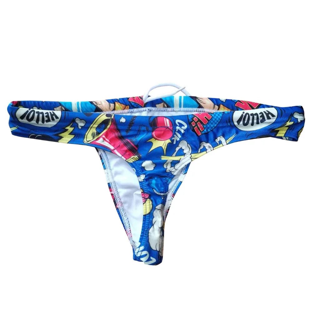 BAM! POW! Bikini Swim Thong Brief | dmunderwear detail image 10